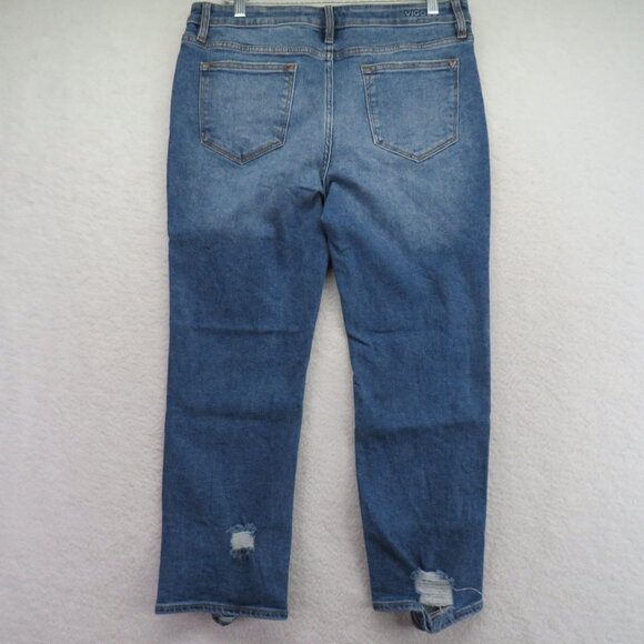 Vigoss Jeans Womens Size 30 Stevie Straight Leg Distressed Medium Wash Denim - Picture 4 of 10